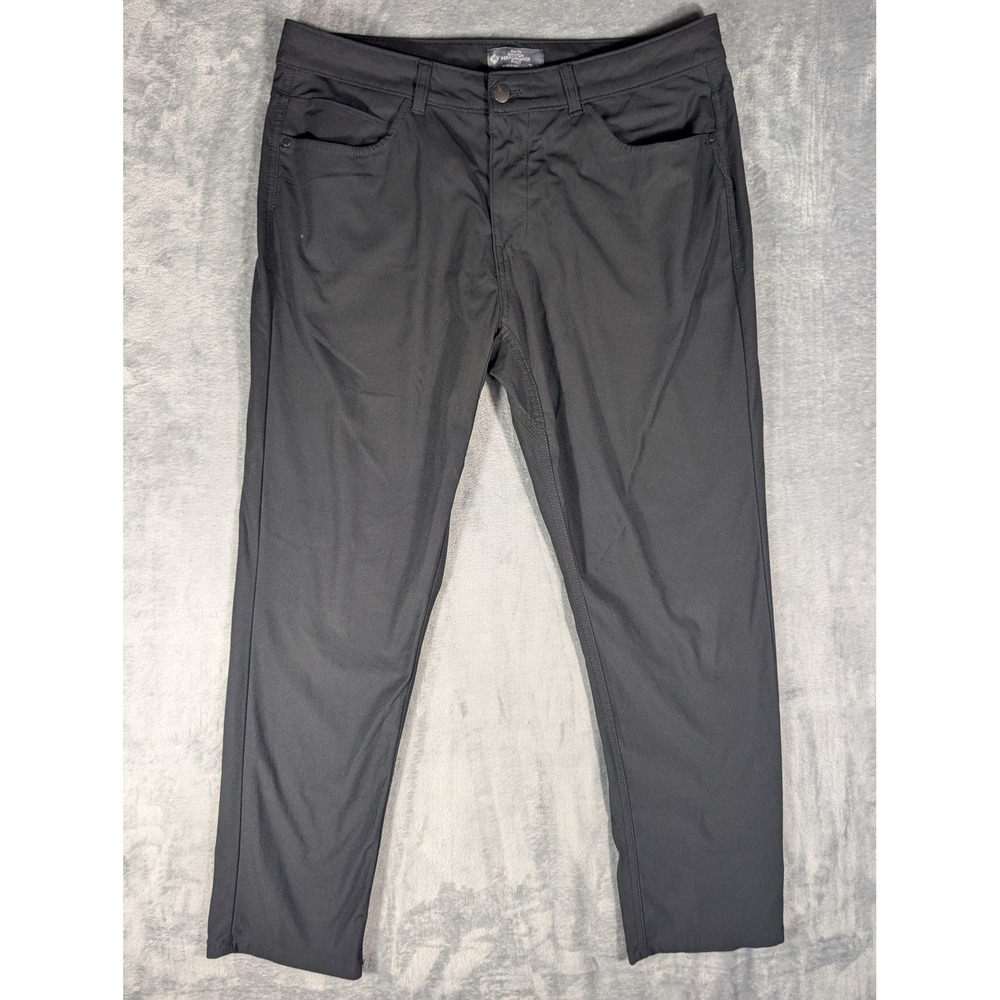 Member's Mark Benton Performance Pant Mens 36x30 Black Soot Slim Fit Golf Chinos